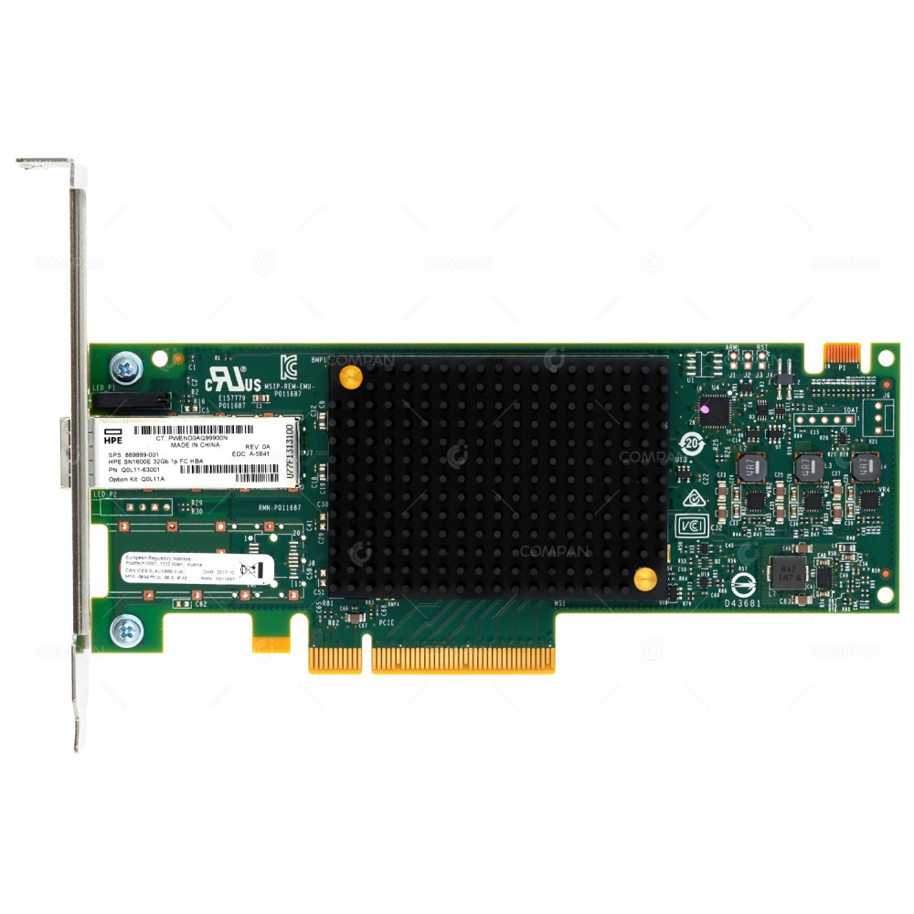 869999-001 HP Q0L11A SN1600E SINGLE PORT 32GB SFP+ FC HOST BUS ADAPTER